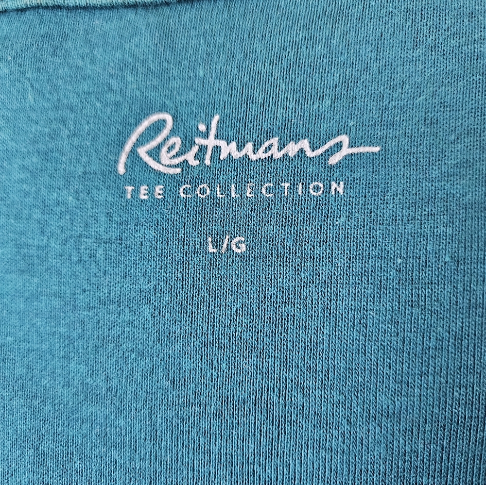 Reitmans stripped top tee sweater cowl neck one-shoulder zip long sleeve L - Picture 12 of 15
